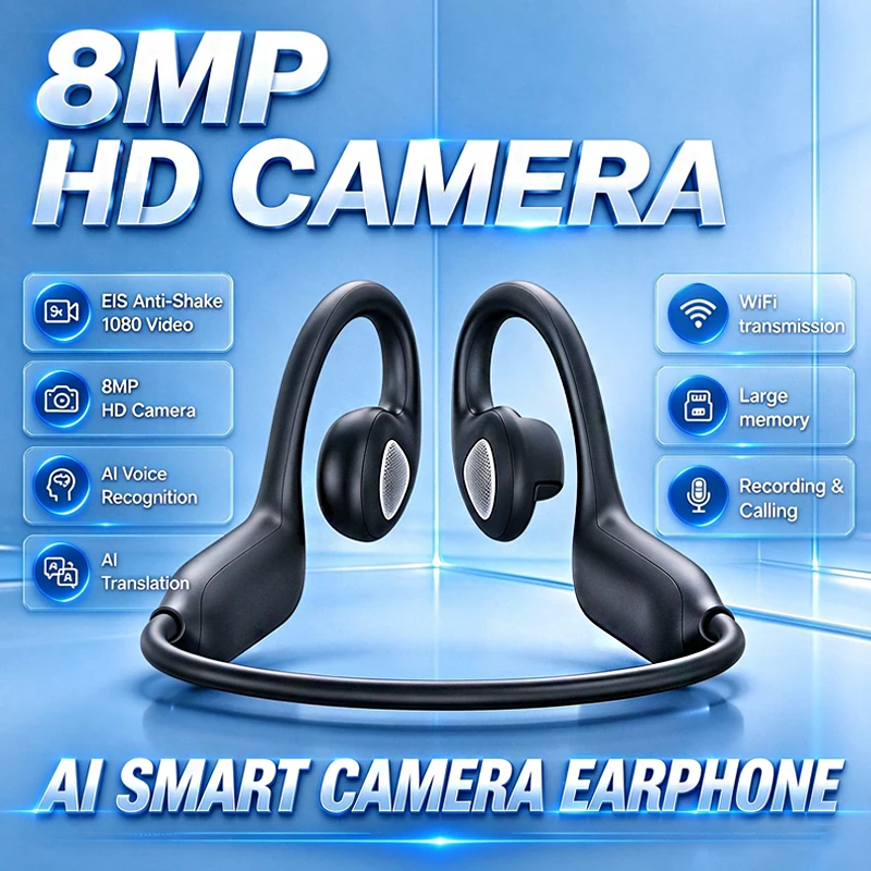 Earphones - AI Smart Camera Bluetooth Translation Earphones