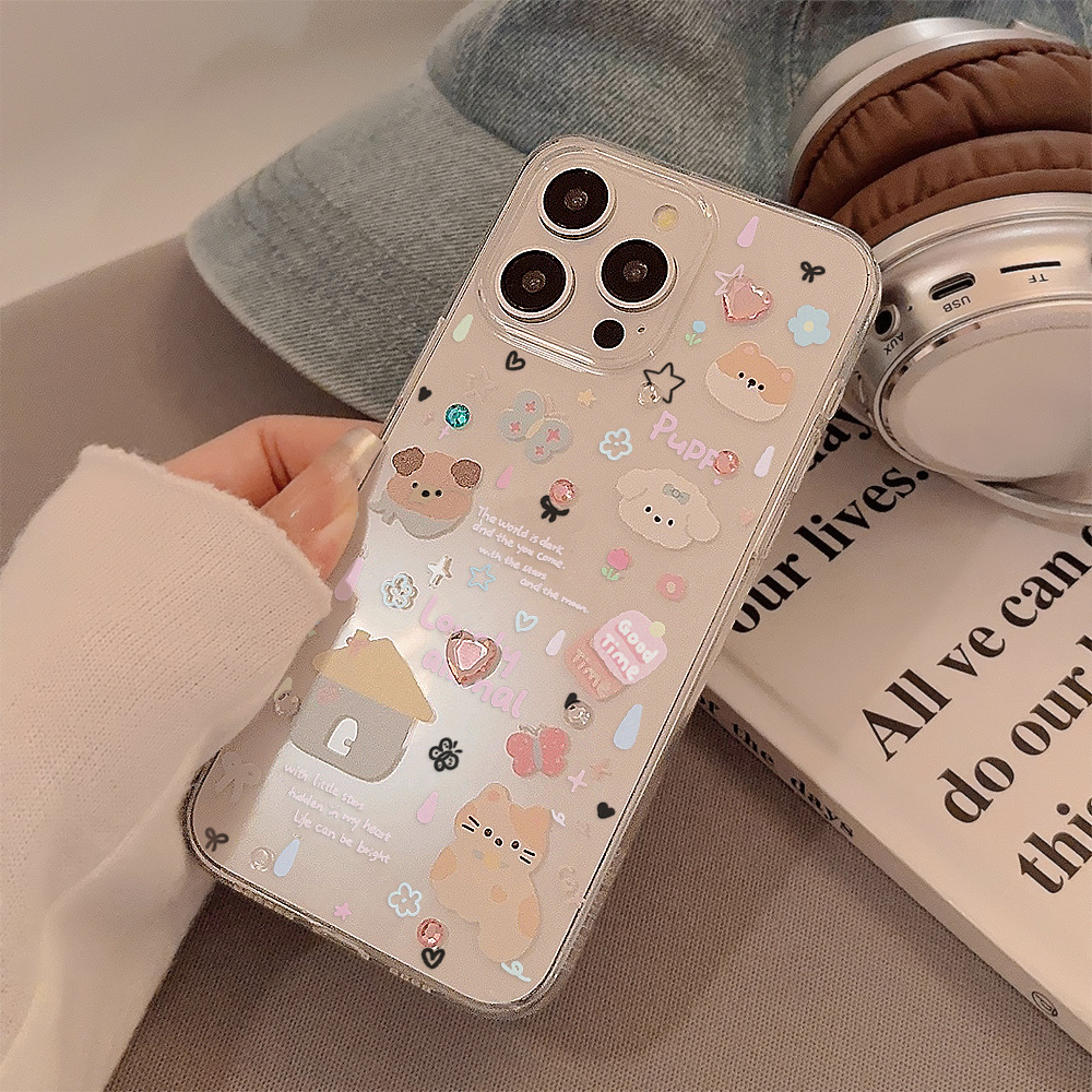 Cute Cartoon Puppy Shell Patte - огляд і ціна Clear Shockproof Bumper Case